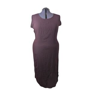 Vintage 90s California Krush Sleeveless Maxi Sheath Dress Muted Red Rayon 2X